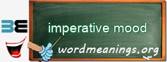 WordMeaning blackboard for imperative mood